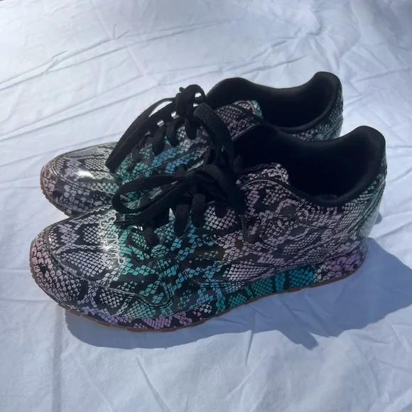 Reebok Snakeskin Lilac/blue Sneakers - 8.5 - Picture 1 of 5